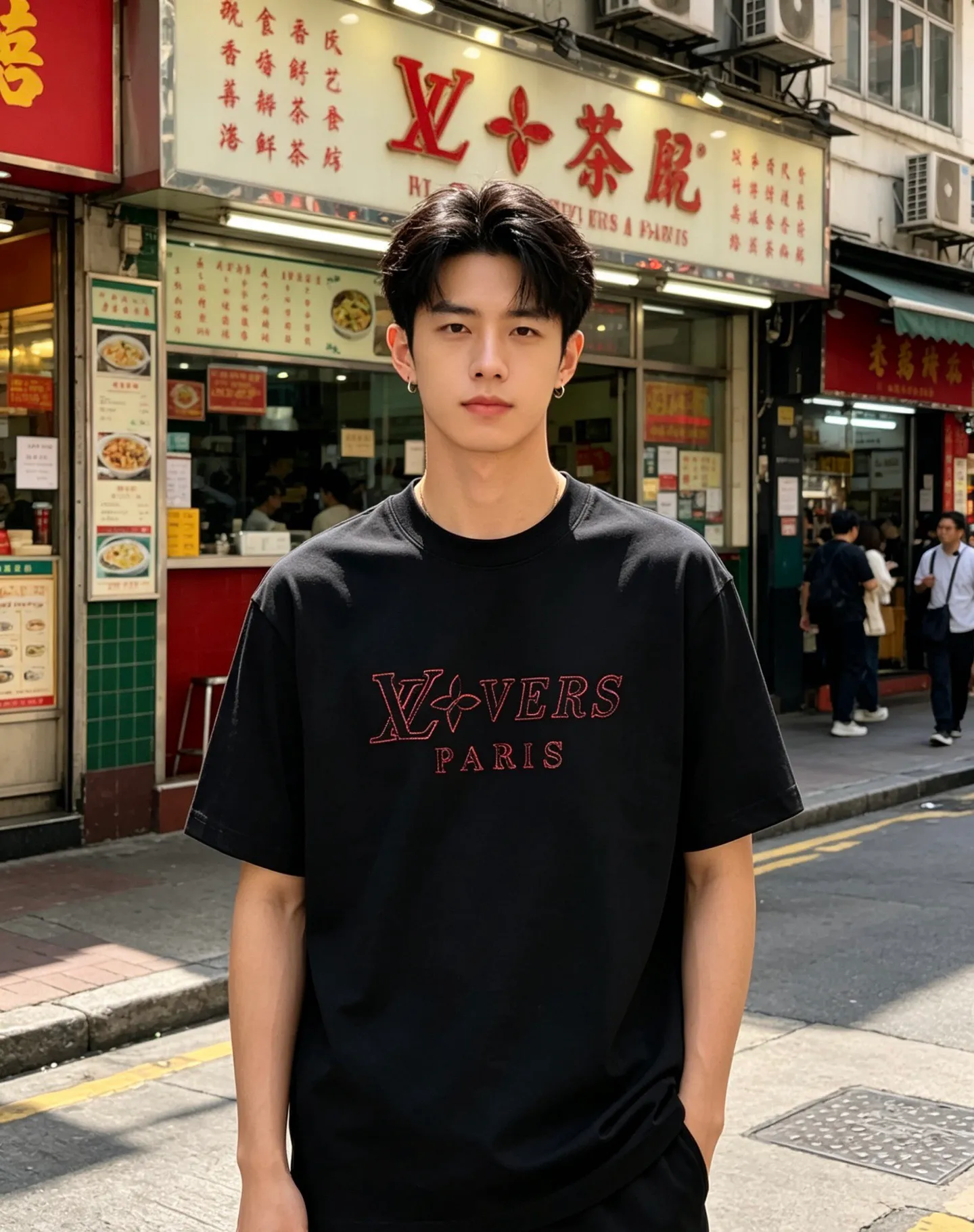 Louis Vuitton/Louis Vuitton colorful logo embroidered short sleeves